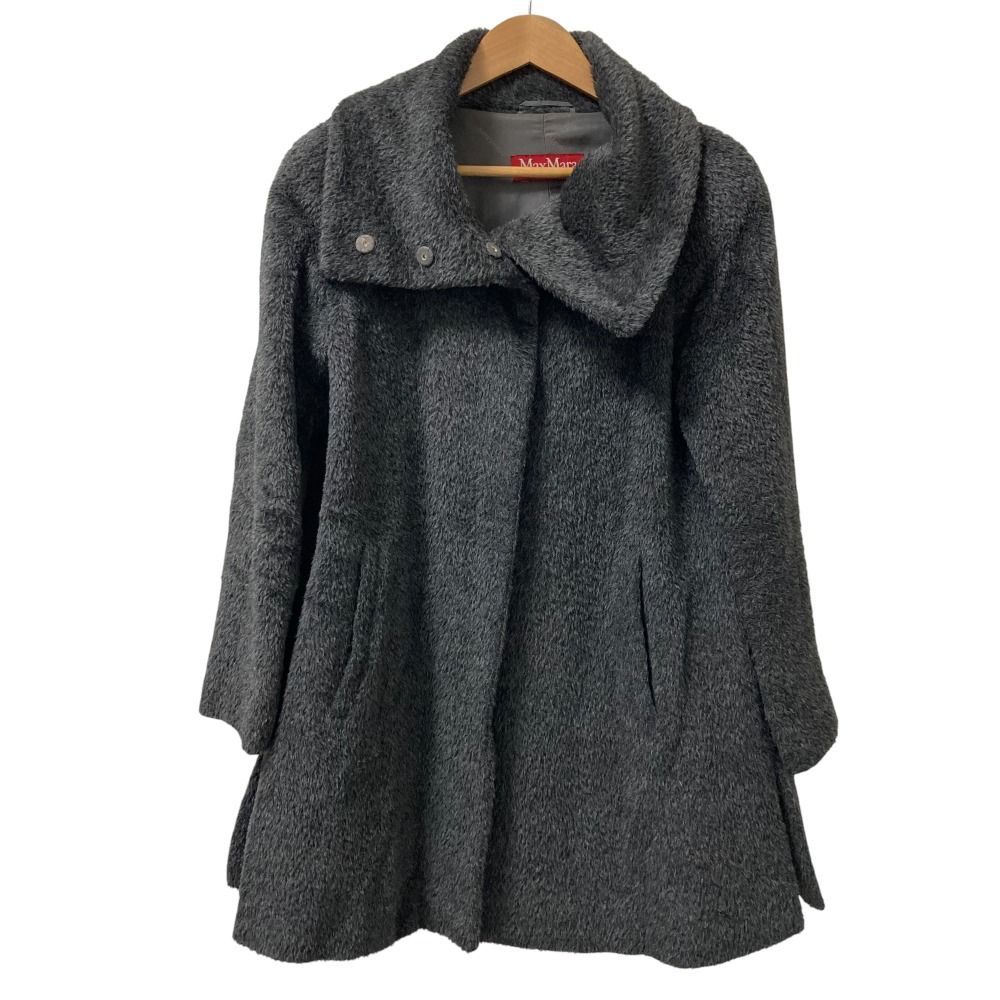 Max Mara STUDIO マックスマーラ ステュディオ アルパカ シャギーコート サイズ38 グレー レディース 古着