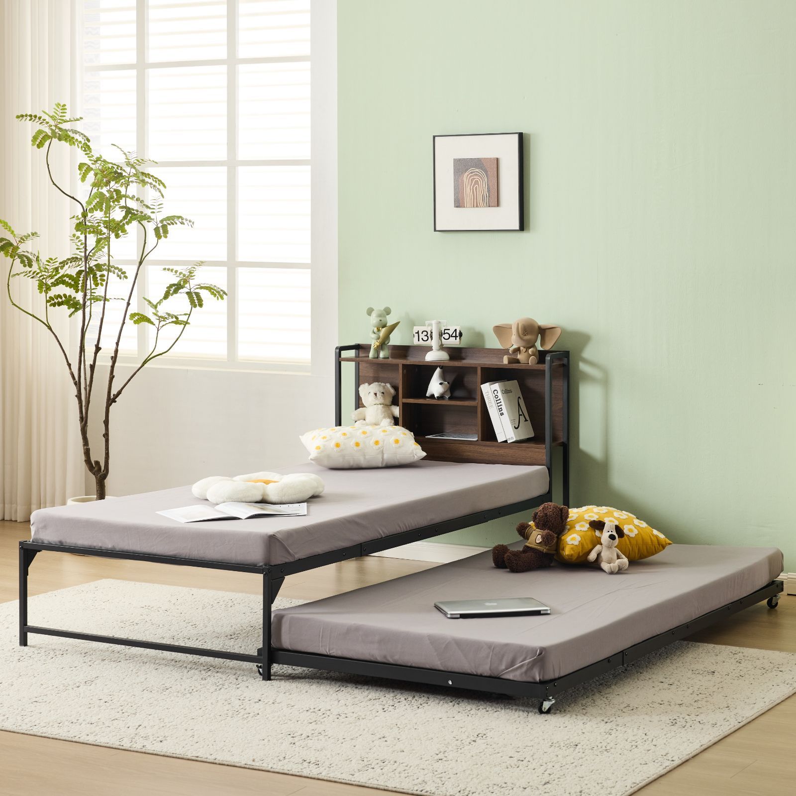 価格 親子ベッド 多段ベッド シングルサイズ コンセント付き 宮棚付き パイプフレーム×天然木調デザイン 親子で使える安心設計 ベッド下の広々収納スペース 頑丈で安心のベッドフレーム BLACK