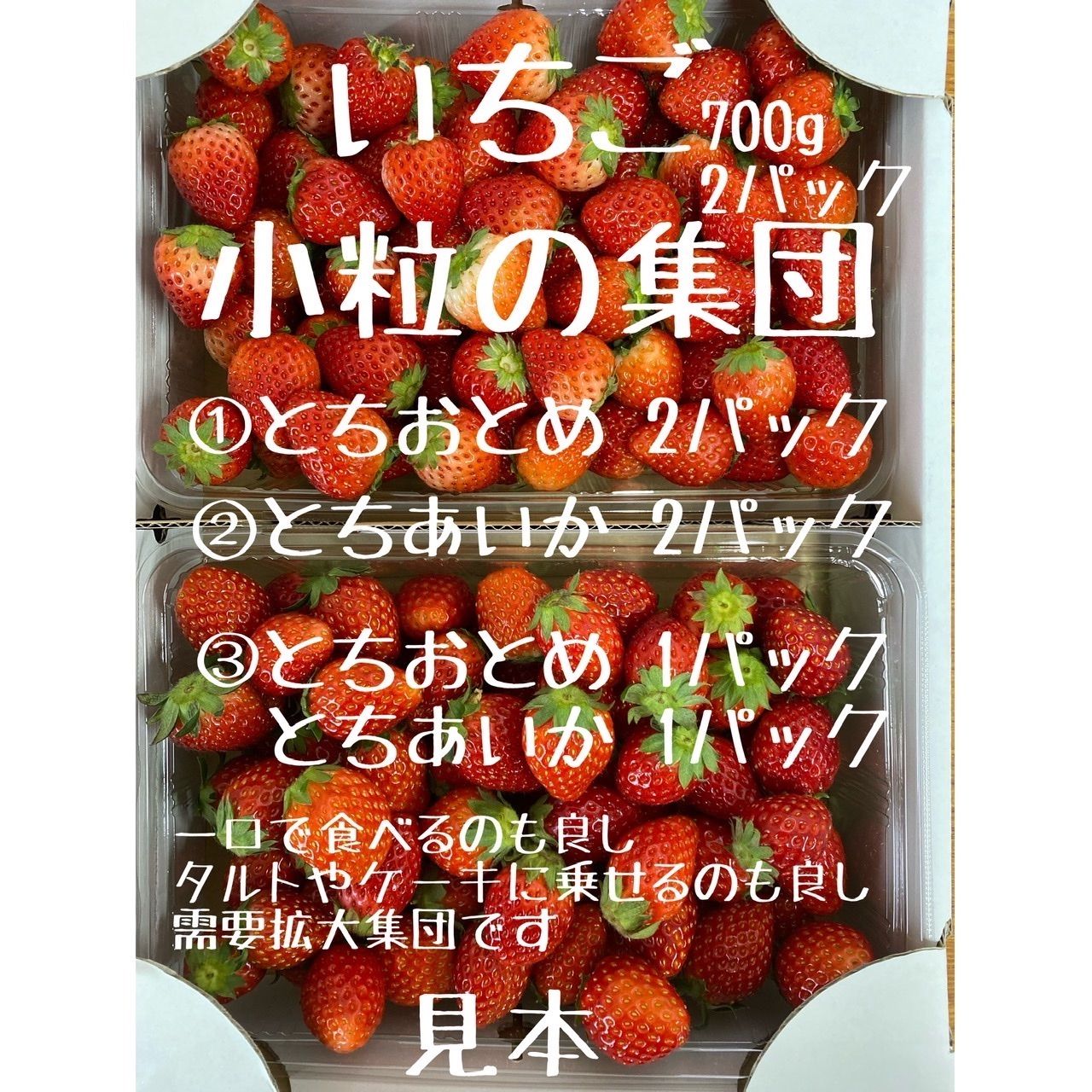 いちご 小粒 とちおとめ ２キロ - 果物