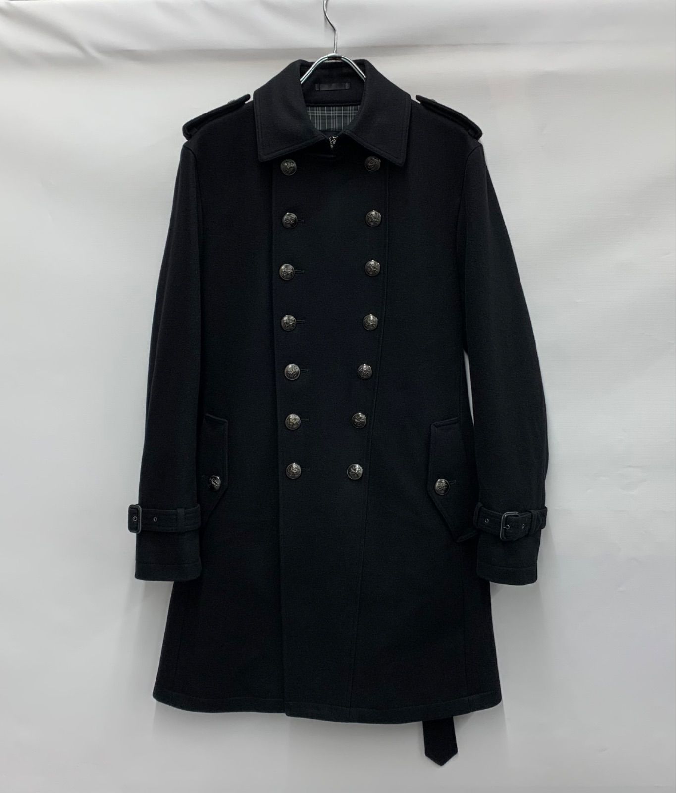 美品　バーバリーブラックレーベル　ナポレオンコート　銀ボタン　刻印　カシミヤ混 BURBERRY BLACK LABEL - 小栗旬着バーバリーブラックレーベル