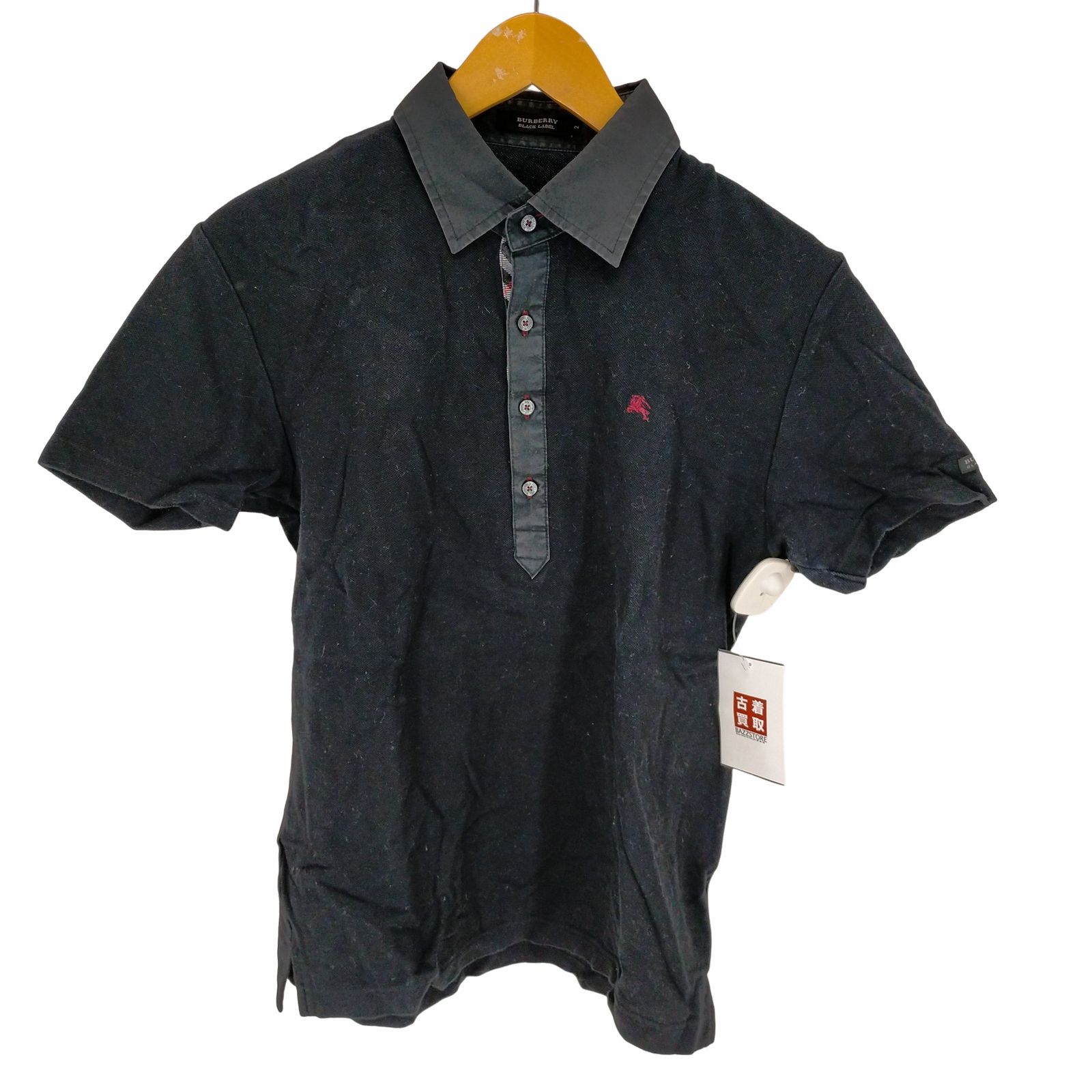 バーバリーブラックレーベル BURBERRY BLACK LABEL ロゴ刺繍S/S ポロシャツ メンズ JPN：2 