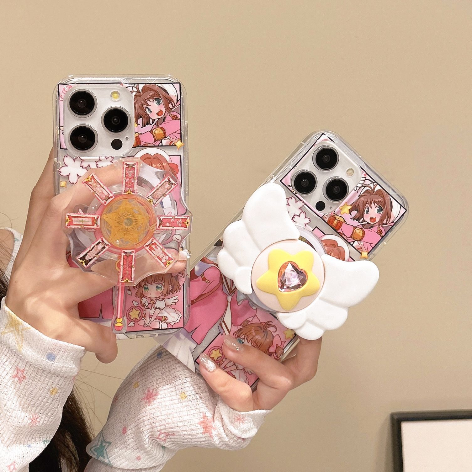 カードキャプターさくら iPhone16proケース MagSafe対応 リング付き ハードケース iphoneケース スマホケース 可愛い iphone15proケース iphone14ケース iPhone13ケース iPhone12ケース 耐衝撃