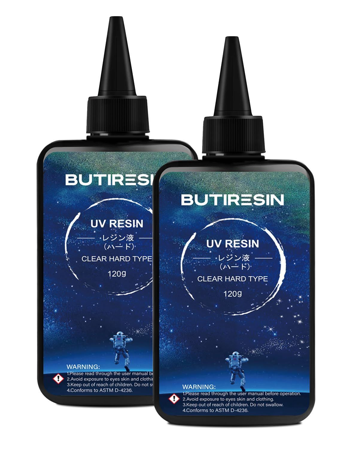 BUTIRESIN レジン液 大容量 240g UVレジン液 速硬化 高い透明度 低臭 黄ばみ防止 気泡なし ハードタイプ UV/LED対応レジン液 DIY手作り装飾 用途広い