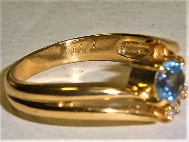 K18 18金 リング 指輪 ブルートパーズ ダイヤ 0.048ct - メルカリ