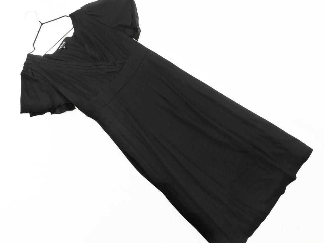 INDIVI　インディヴィ　大きいサイズ42　XL　カシュクールワンピース　美品 INDIVI インディヴィ カシュクール ワンピース size38/黒