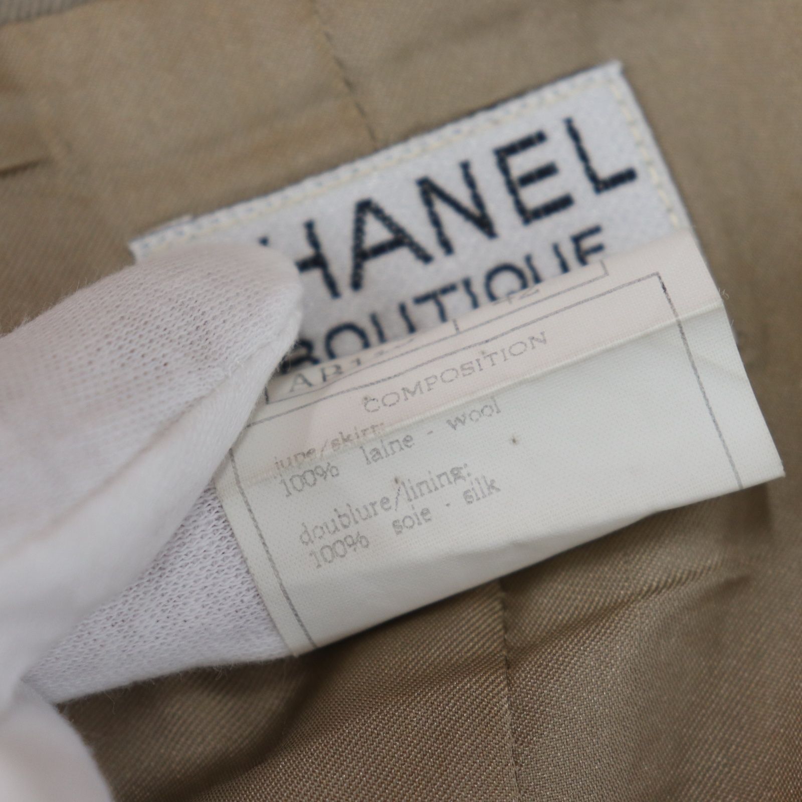 【高級】CHANEL シャネル スカート ココマークボタン ココマークボタン ツイード ラップスカート ウール ホワイト