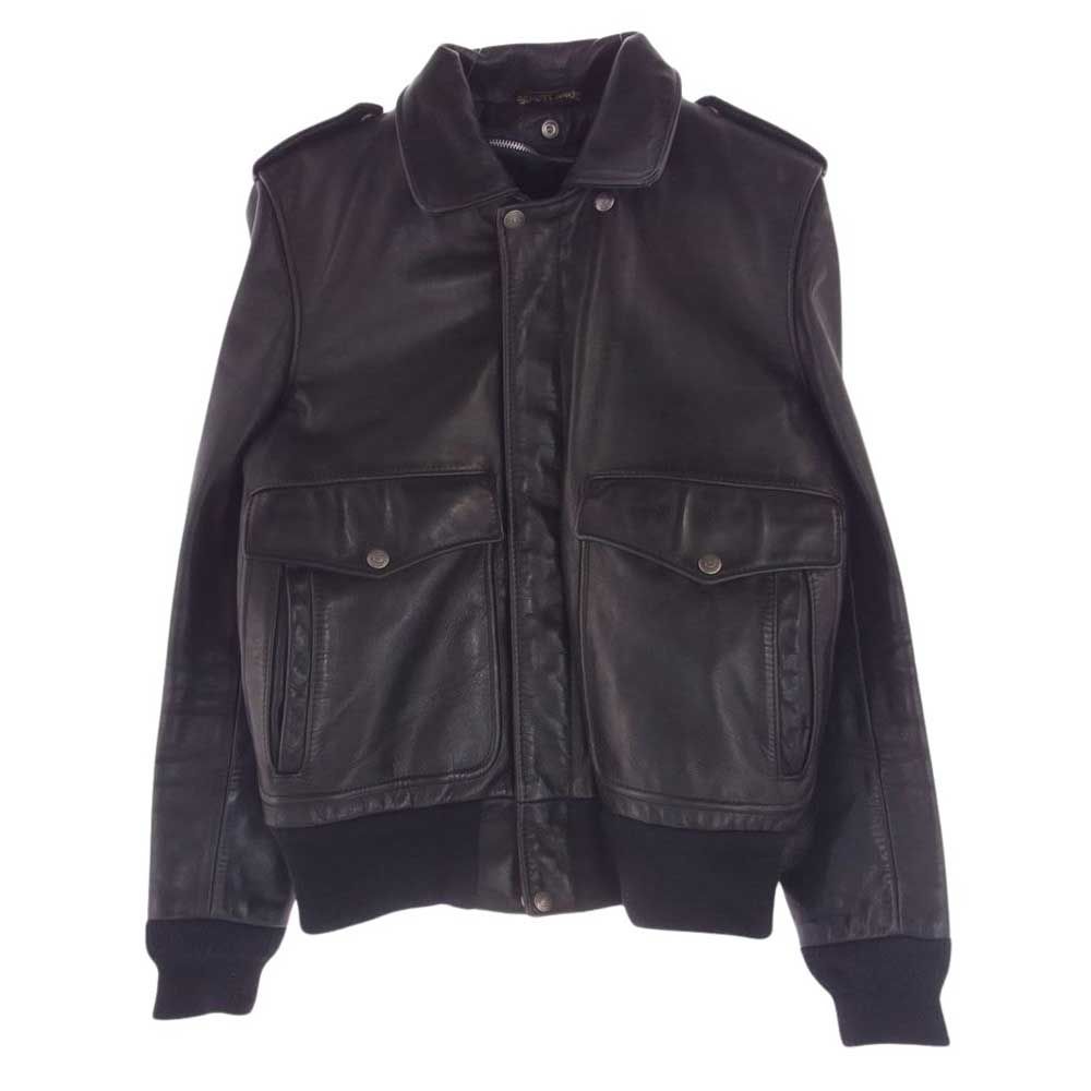 Schott ブラック レザー ジャケット サイズ40 Schott ショット メンズ レザージャケット ブラック サイズ40