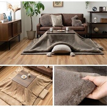 長方形 フェイクファー