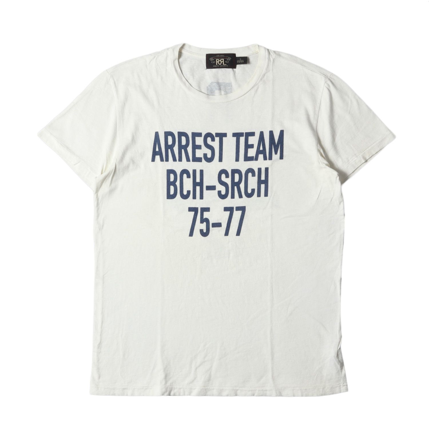 RRL ダブルアールエル Tシャツ サイズ:S 染み込みプリント クルーネック 半袖Tシャツ ホワイト 白 トップス カットソー ラルフローレン【メンズ】