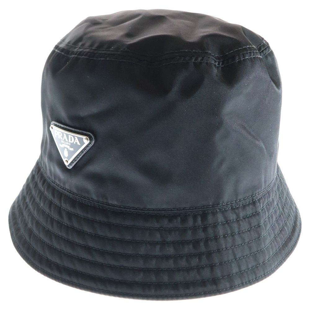 PRADA プラダ トライアングルプレート ナイロン バケットハット ブラック