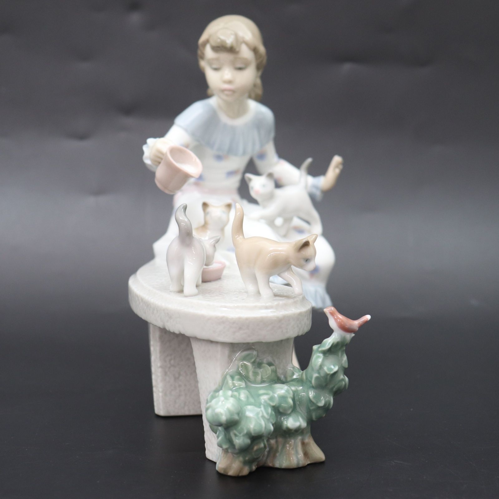 ITWAWKZY53UG LLADRO リヤドロ ミルクの時間 #6109 少女 猫 ねこ 小鳥