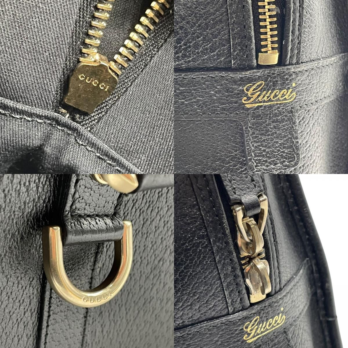 値引き？‼️GUCCIグッチ】黒レザー ビジネスバッグ ゴールド金具 男女問わず 値引き？‼️GUCCIグッチ】黒レザー ビジネスバッグ ゴールド金具