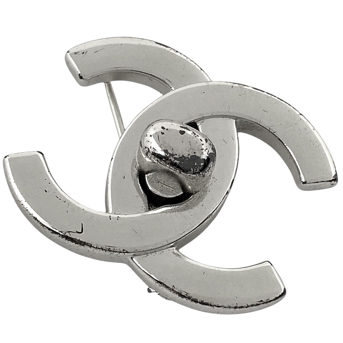 シャネル CHANEL ココマーク ブローチ CCマーク ターンロック ブローチ 