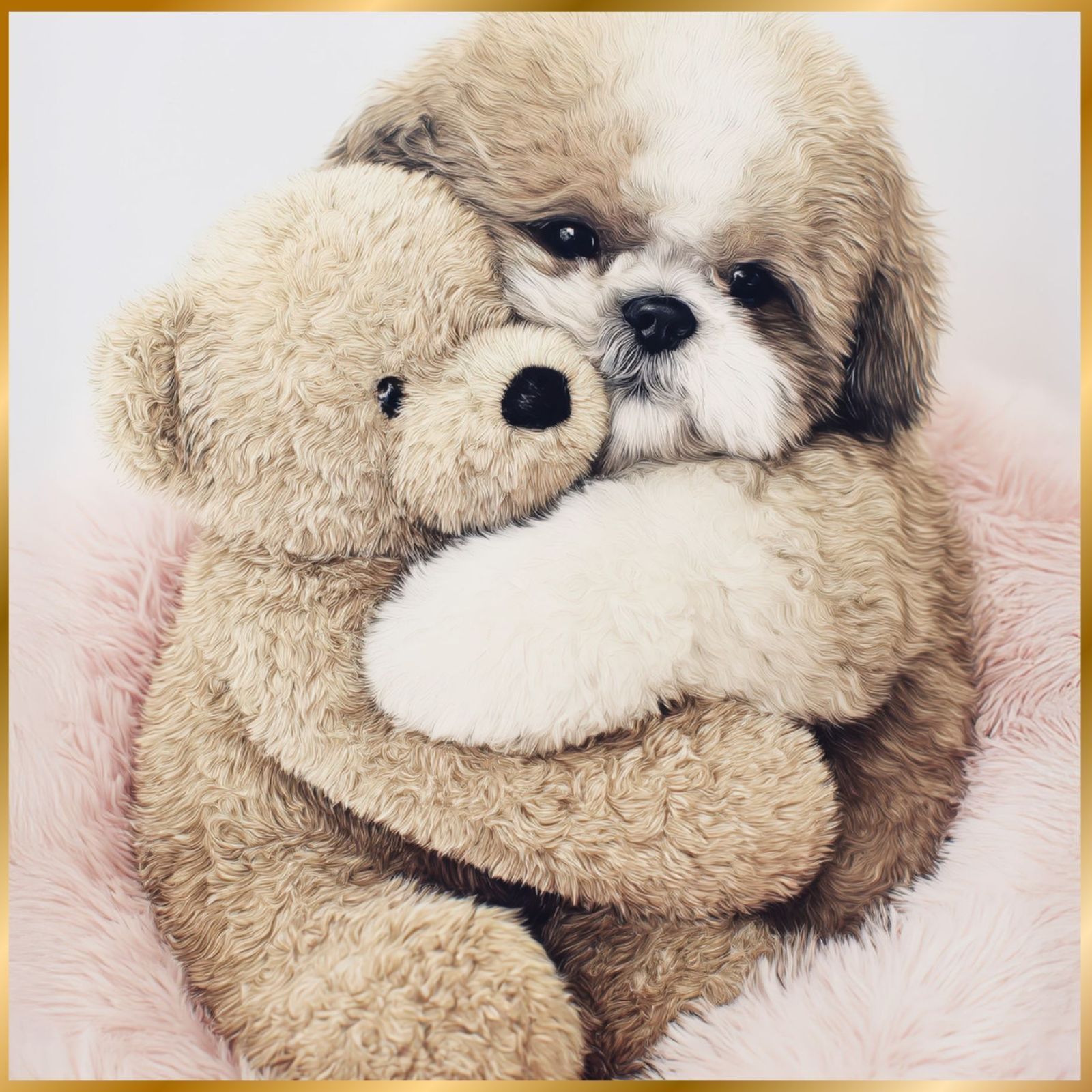 くまのぬいぐるみ - シーズー犬 テディーベア teddy bear かわいい 癒し系 インテリアアート ペットロス うちの子 記念日 アートポスター 犬の絵 犬のイラスト ギフト プレゼント