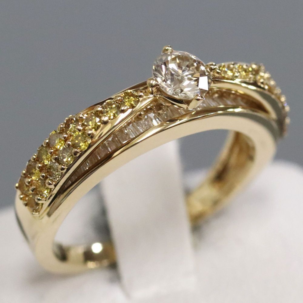 K18ダイヤモンドリング D0.33 D0.65 4.6g #13 - メルカリ 