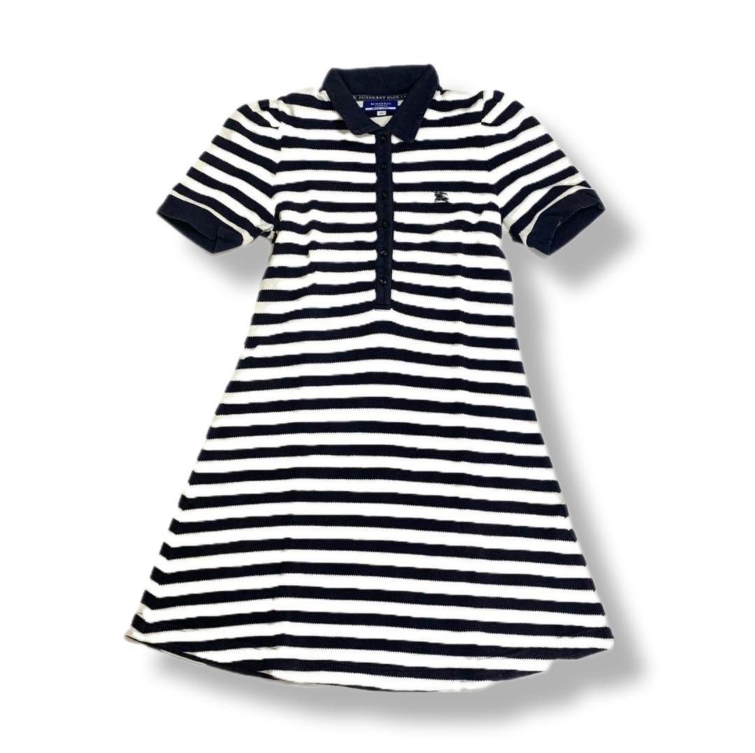 BURBERRY BLUE LABEL ストライプ　ボーダー 半袖ワンピース BURBERRY BLUE LABEL 「BURBERRY LABEL」 ボーダー柄半袖