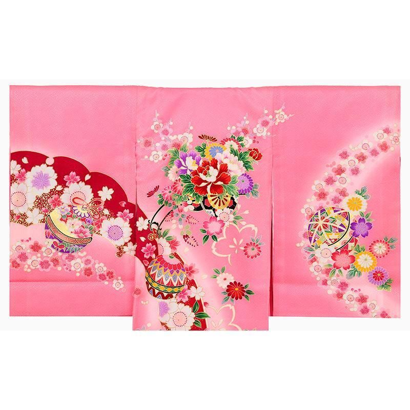 記念感謝祭☆正絹特撰京友禅伝統工芸染祝い花車まり文に四季花の豪華