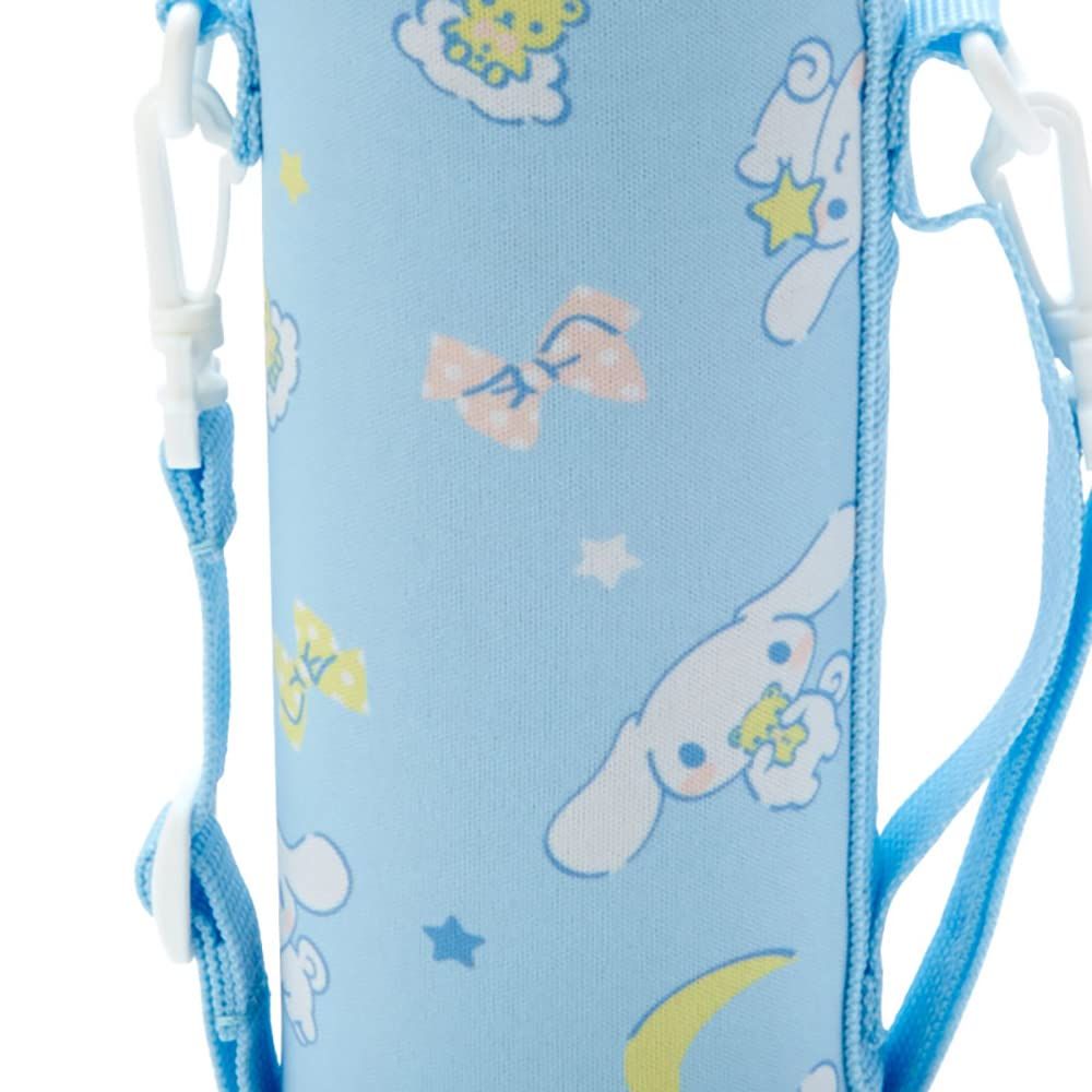 サンリオ 子供用 水筒 470ml 直飲み ワンタッチ ステンレス ボトル シナモロール シナモン Cinnamoroll 保冷専用 ショルダーヒモが付いたポーチ付き 名前スペース付き 女の子 キャラクター 212512 SANRIO [シナモロール]