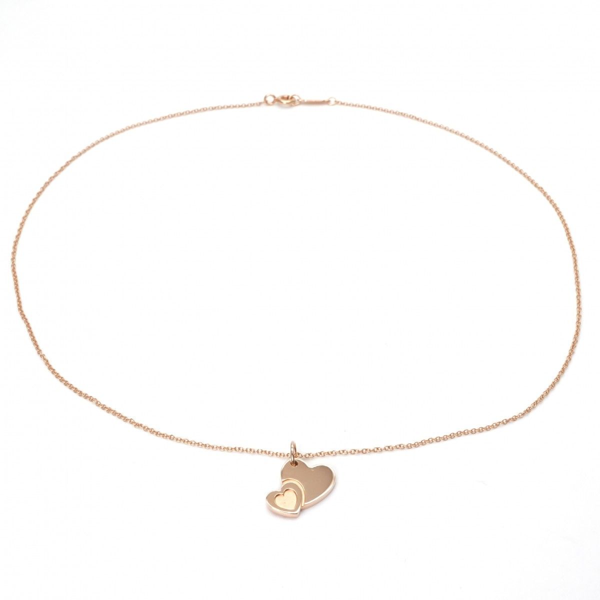 ★Tiffany&Co.★ スウィート ダブルハート ネックレス 750PG 楽天市場】Tiffany&Co. ダブルハートペンダントネックレス