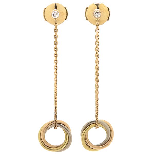 カルティエ Cartier ピアス トリニティ ダイヤ K18YG K18PG