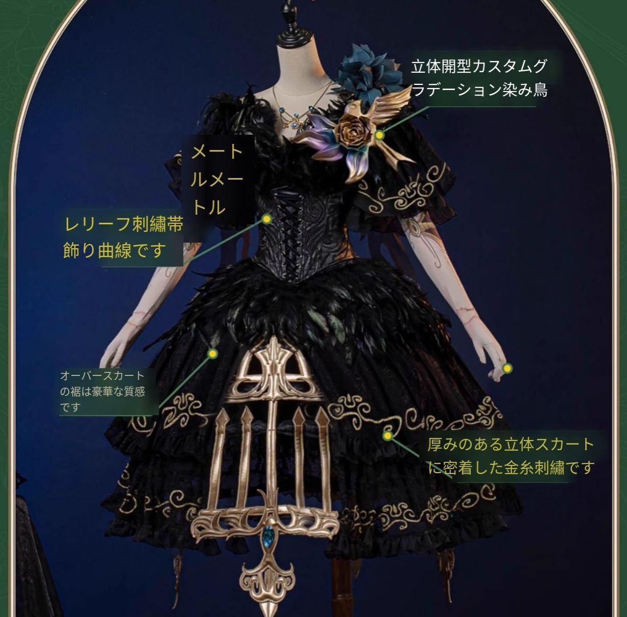 Identity V 第五人格 コスプレ衣装 園丁 怪鳥シリーズ Cタイプ 稀世衣装 豪華仕様 フルセット 真羽根仕様