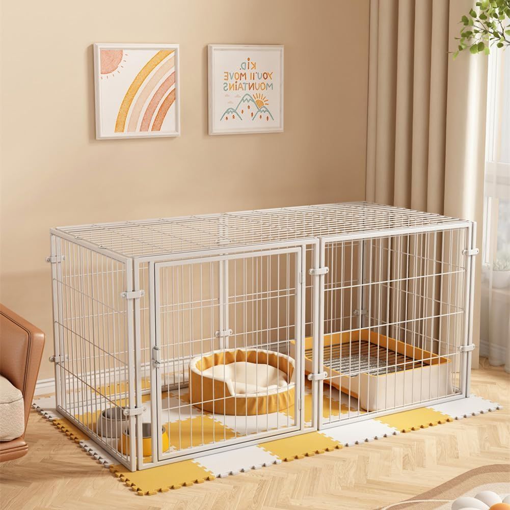 AORTD ペットサークル ドッグサークル ペットフェンス 犬ケージ 折りたたみ ドア付 小中型犬フェンス