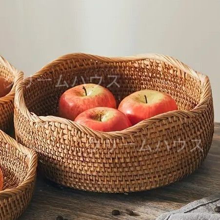 新しい未使用 手編み バスケット かご 籠 フルーツバスケット