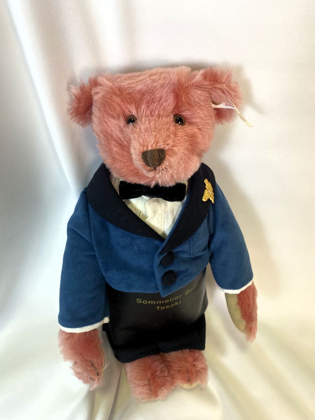 シュタイフ ソムリエベア タサキ ワインベア ダークローズ 1999年 美品】Steiff Teddy Bear Sommelier Bear Tasaki Wine Bear Dark