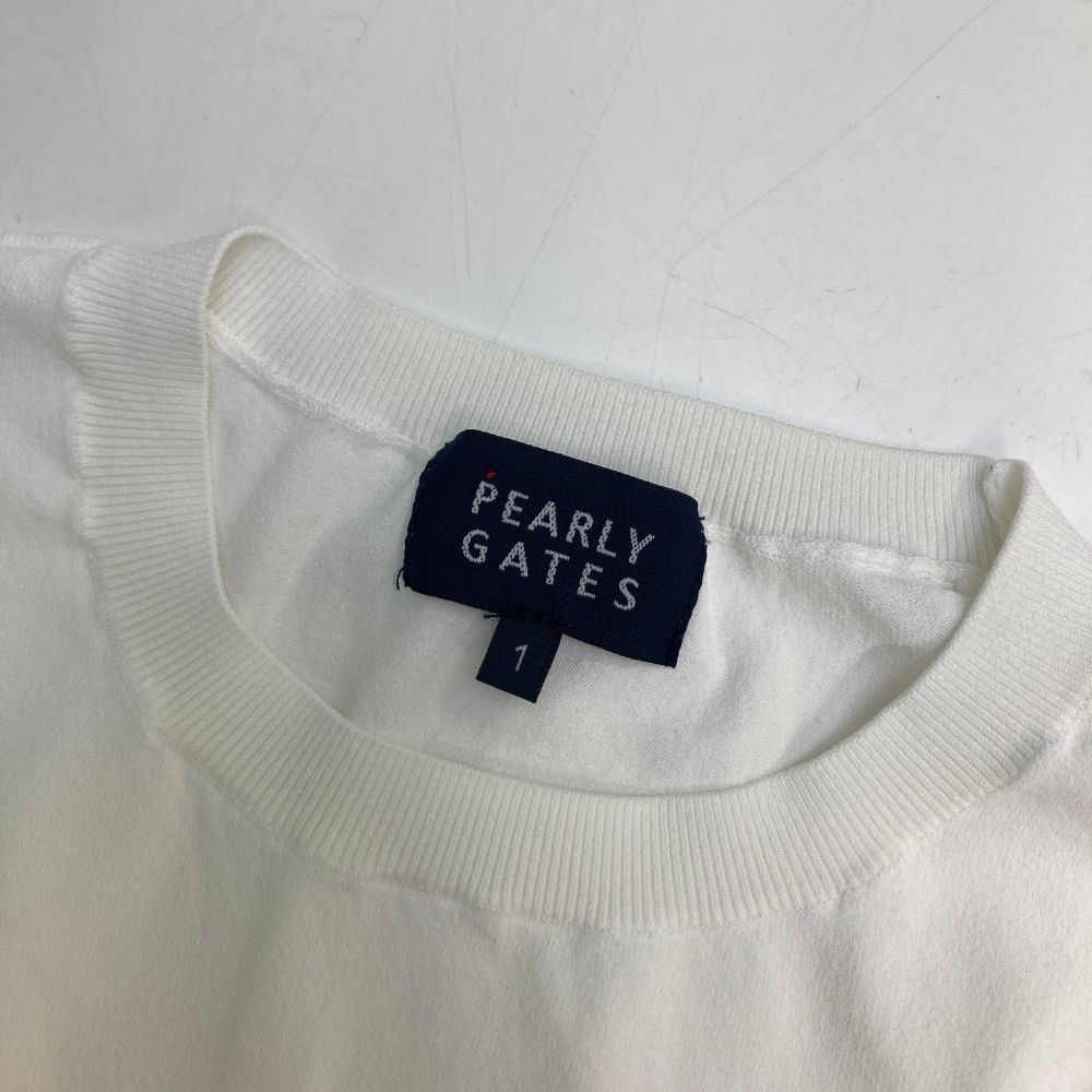 サイズ：1 PEARLY GATES パーリーゲイツ 2024年モデル ニットセーター  ホワイト系 [240101465221] ゴルフウェア レディース ストスト サイズ：1 PEARLY GATES パーリーゲイツ 2024年モデル ニット