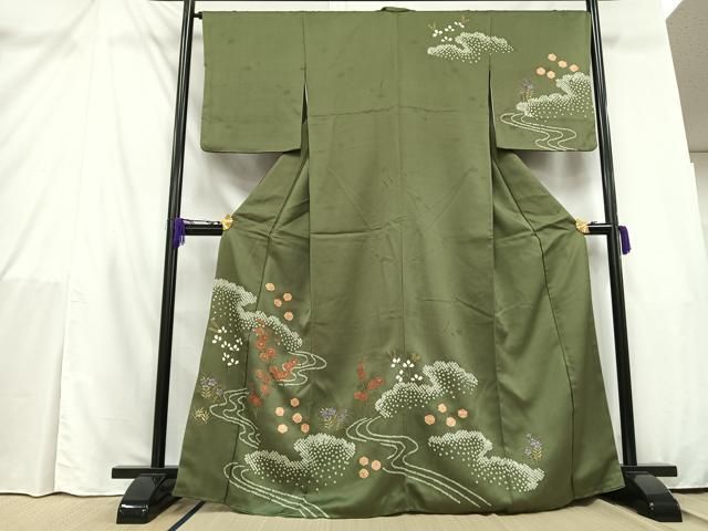 平和屋着物□訪問着 絞り 草花文 金彩 正絹 逸品 AAAZ3449mf