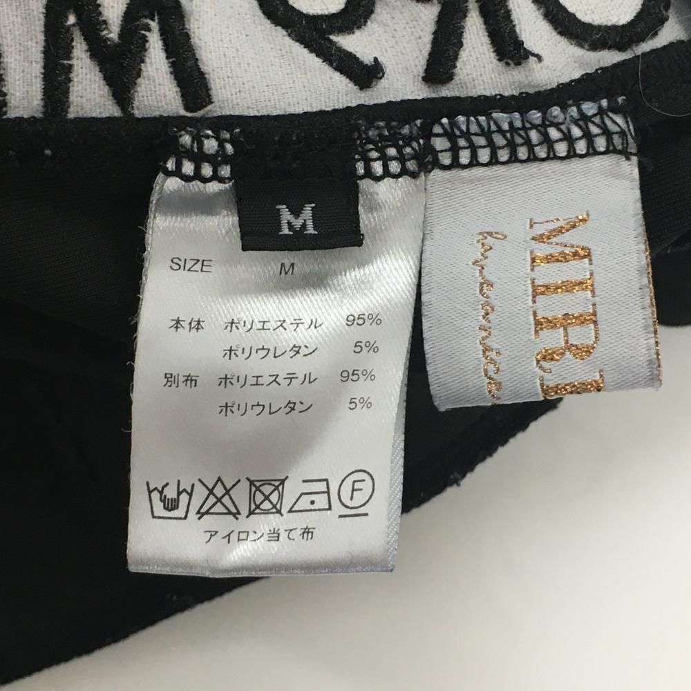 ミラーナイン スカート 黒×ライトグレー サイドロゴ レディース M