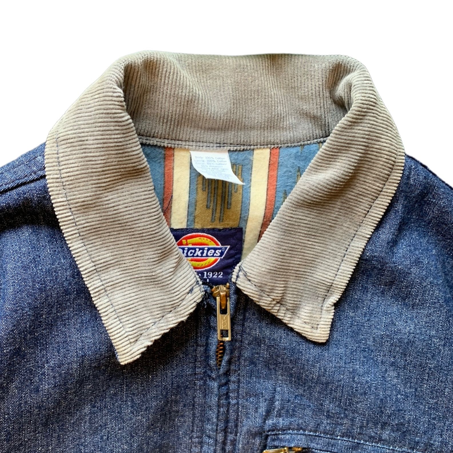80s Dickies ディッキーズ ワークデニムジャケット 裏地付き [F0003 