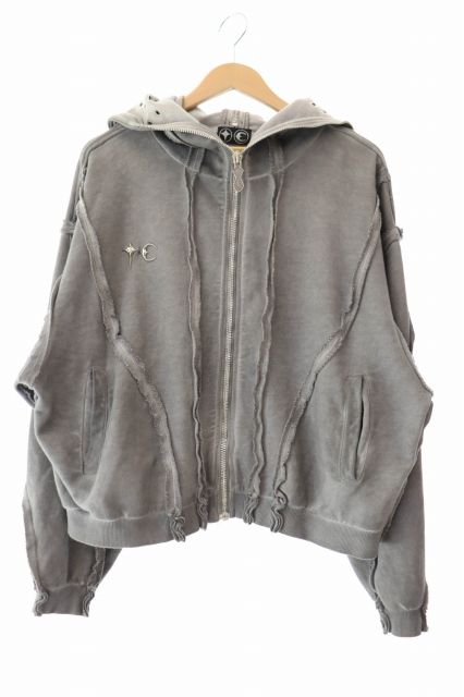 THUG CLUB サグクラブ Gladiator Zip-up Hoodie Gray グラディエーター ジップアップ フーデッド パーカー 3 グレー ブランド古着ベクトル 中古  250225
