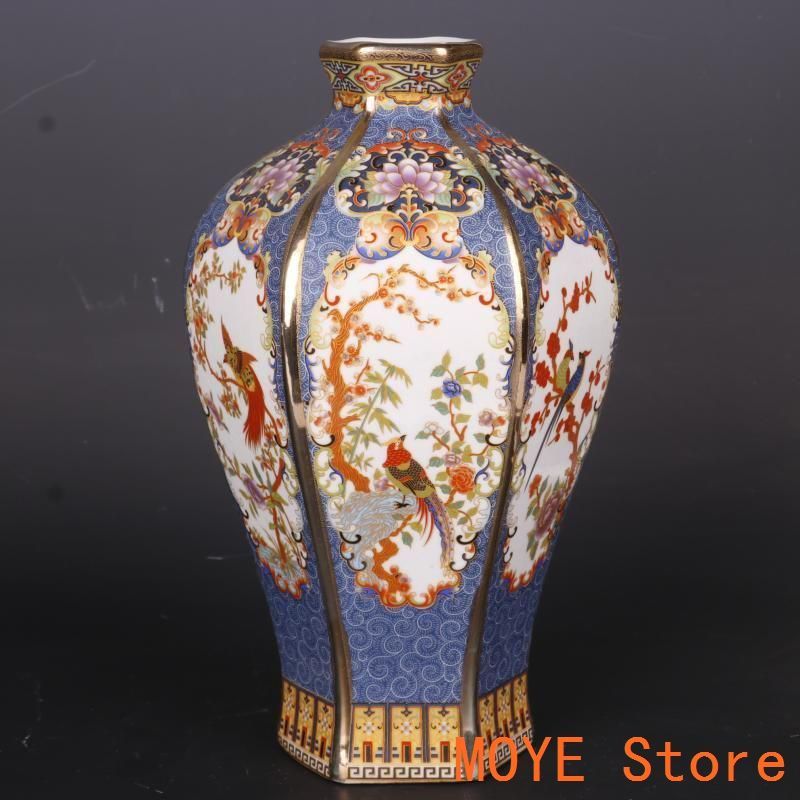 ハスの花の陶板画 水墨彩 応接間 書斎 懸掛 装飾品 工芸品 美術品 置物 清乾隆蒔金琺瑯彩花鳥六方梅瓶 景徳鎮 陶磁器 装飾品 工芸品