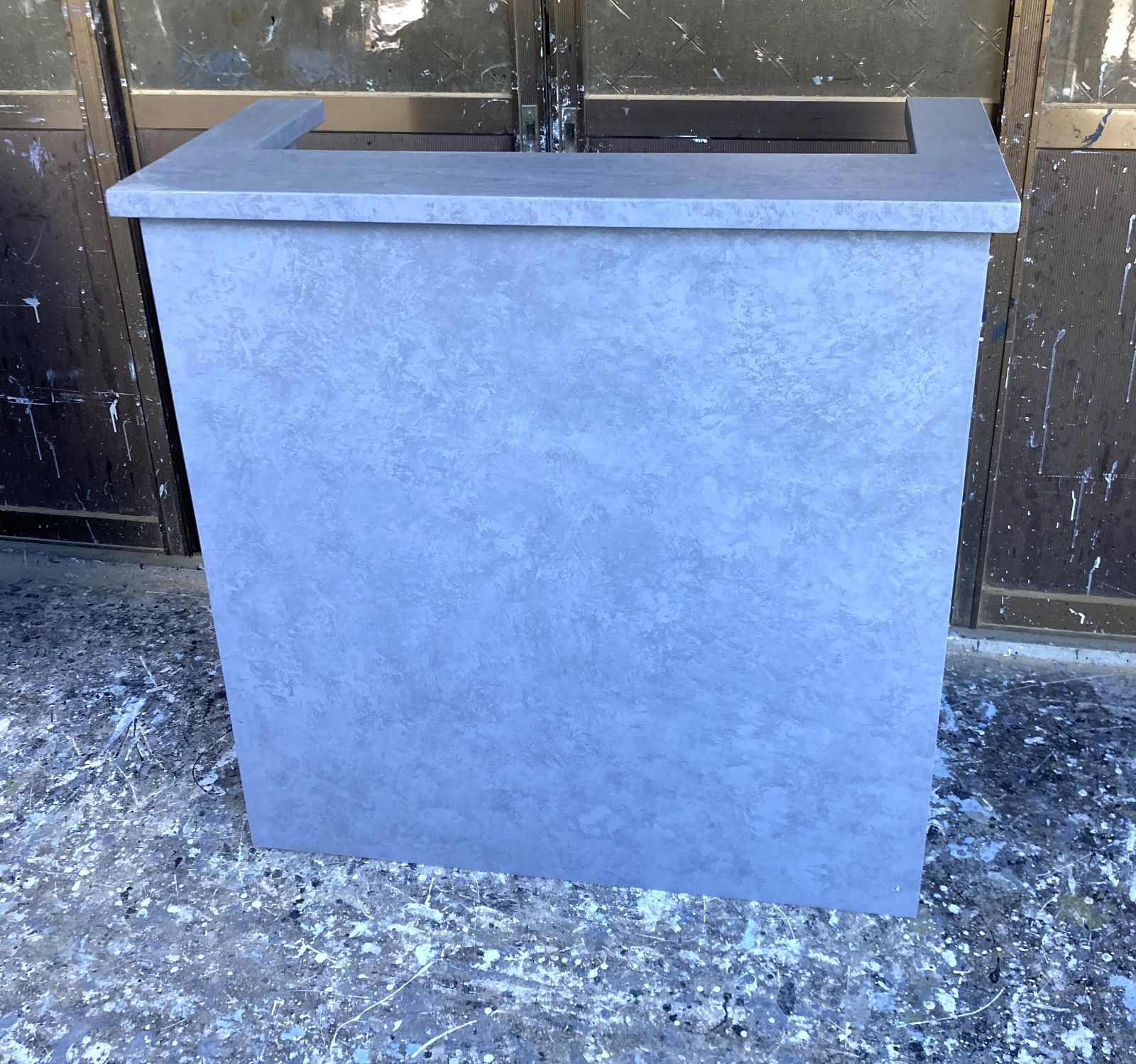 受注製作ホワイトストーン柄☆御影調☆カウンターテーブル800ネイル