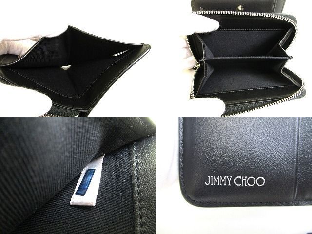 ジミーチュウ Jimmy Choo グラフィックスター カーフレザー 2つ折り 財布 コンパクト財布 メンズ レディース 【未使用保管品】