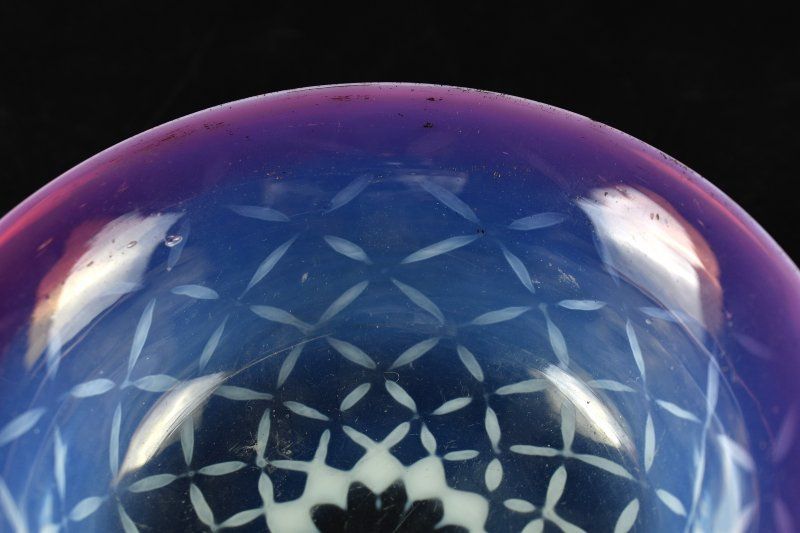 蔵A5334 大正ガラス ピンク 花七宝文 小皿 11.3㎝ WWW_IBETON_RU