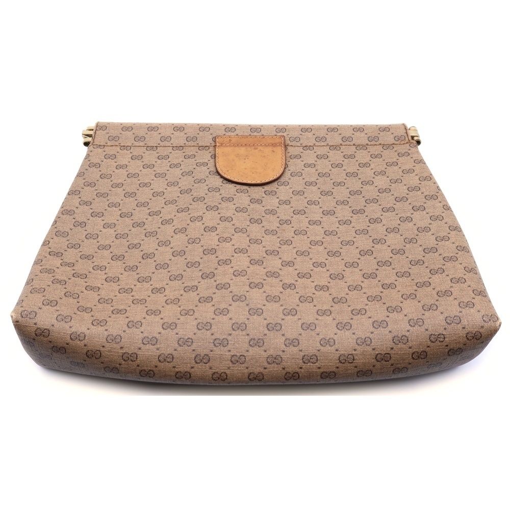 GUCCI グッチ GG クラッチバッグ セカンドバッグ ケース ブラウン レザー PVC ゴールド金具