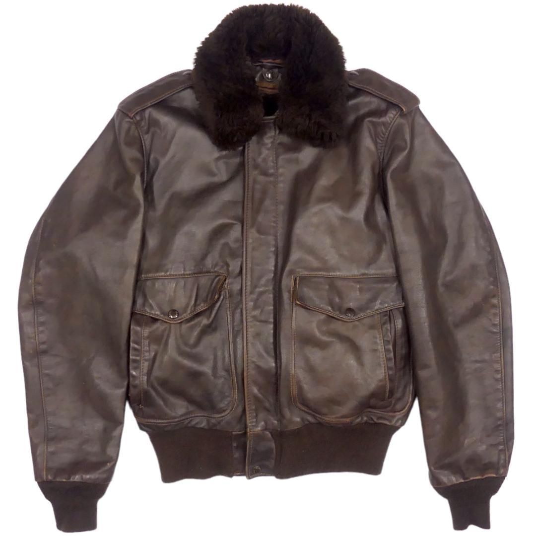 希少✨schott フライトジャケット　G-1 本革　ボア　ブラック 40 80s~ USA SCHOTT G-1 フライトジャケット レザー ボア - メルカリ