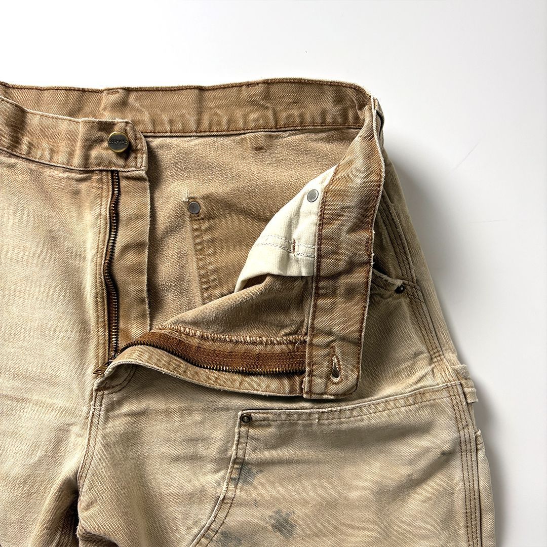 carhartt ダブルニー W36 L34 ブラウン 鬼フェード メキシコ製 未使用☆メキシコ製 carharttカーハート ダック地 ダブルニー