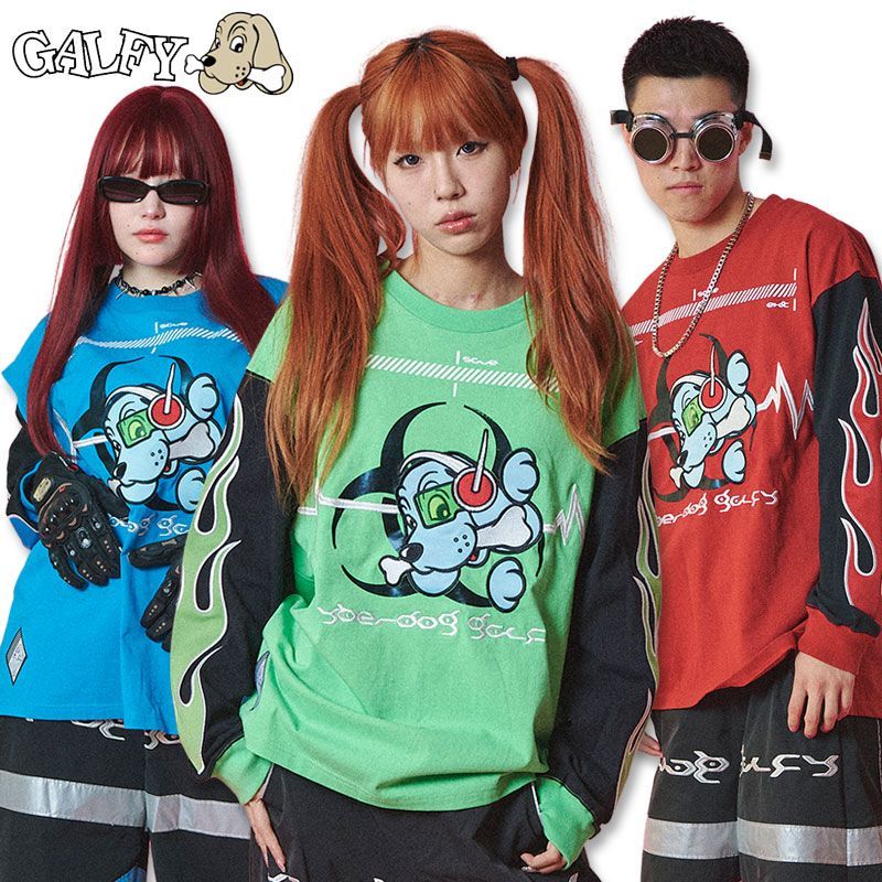 ガルフィー GALFY サイバーガルフィーバイオハザードロンTee 141022 長袖Tシャツ レッド ブルー グリーン L XL ヤンキー TGC