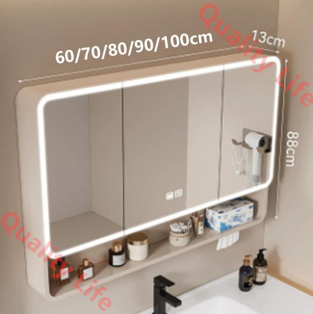 ミラーキャビネット 洗面台 鏡 鏡の曇り止め キャビネット おしゃれ 浴室用化粧鏡 棚トイレ洗面化粧台収納 風呂 鏡 60cm