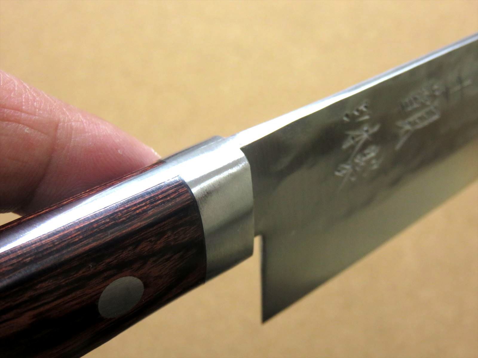 関の刃物 三徳包丁 17cm (170mm) 富士觀 鎚目鍛造 本割込 3層鋼 VG-1 口金 両刃 万能包丁 文化包丁 家庭用 肉切り 魚の処理 野菜り  日本製 - メルカリ