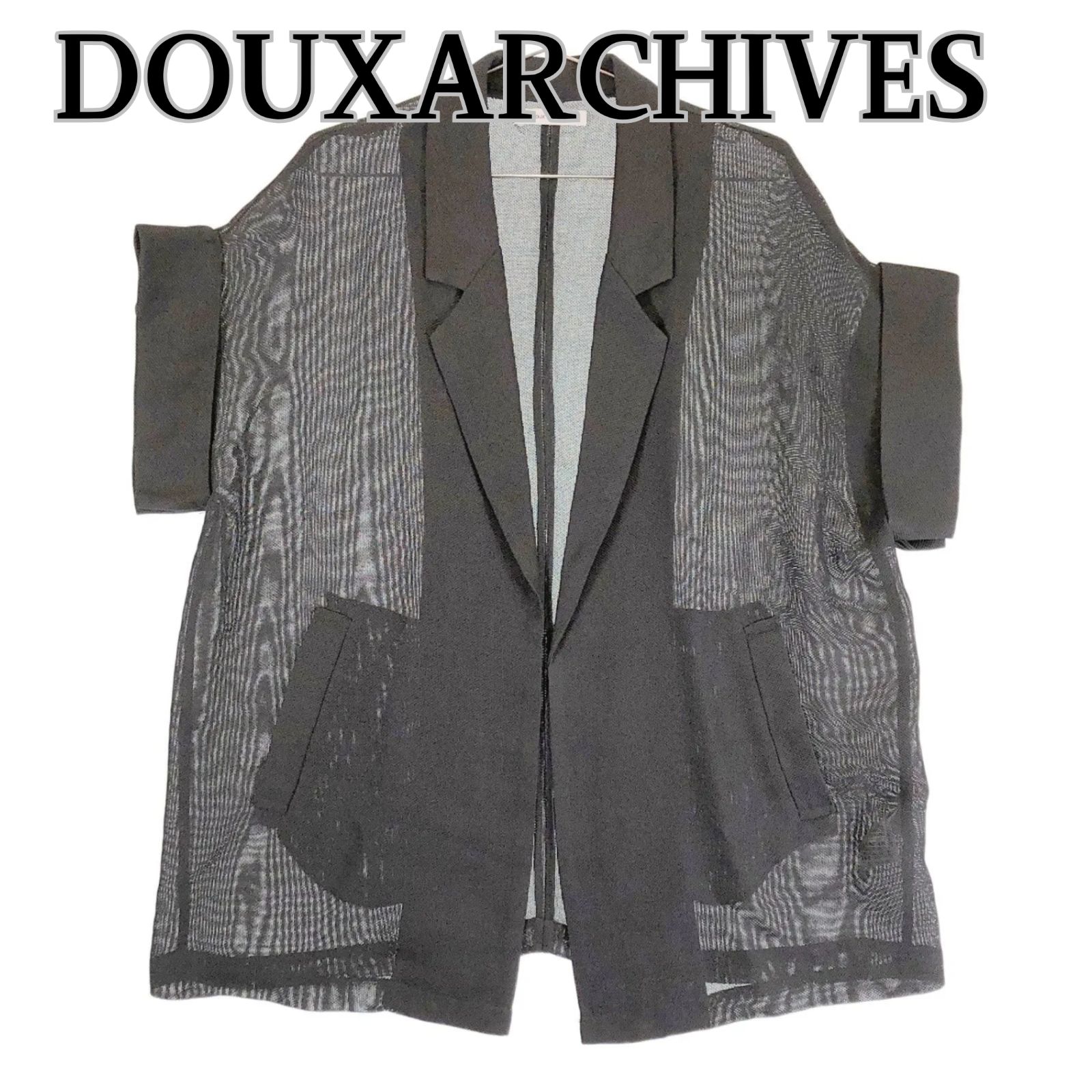 DOUX ARCHIVES メッシュフレンチスリーブジャケット　チャコールグレー Doux archives（ドゥアルシーヴ）の「メッシュフレンチスリーブ
