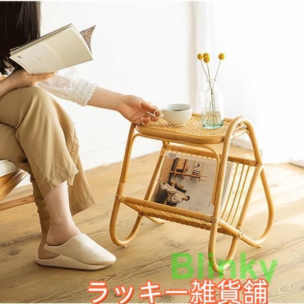 ♥ラタンテーブル 籐のテーブル 和式テーブル 籐家具 リビングテーブル センターテーブル カフェテーブル コーヒーテーブル ソファ 和室 コンパクト 棚付き