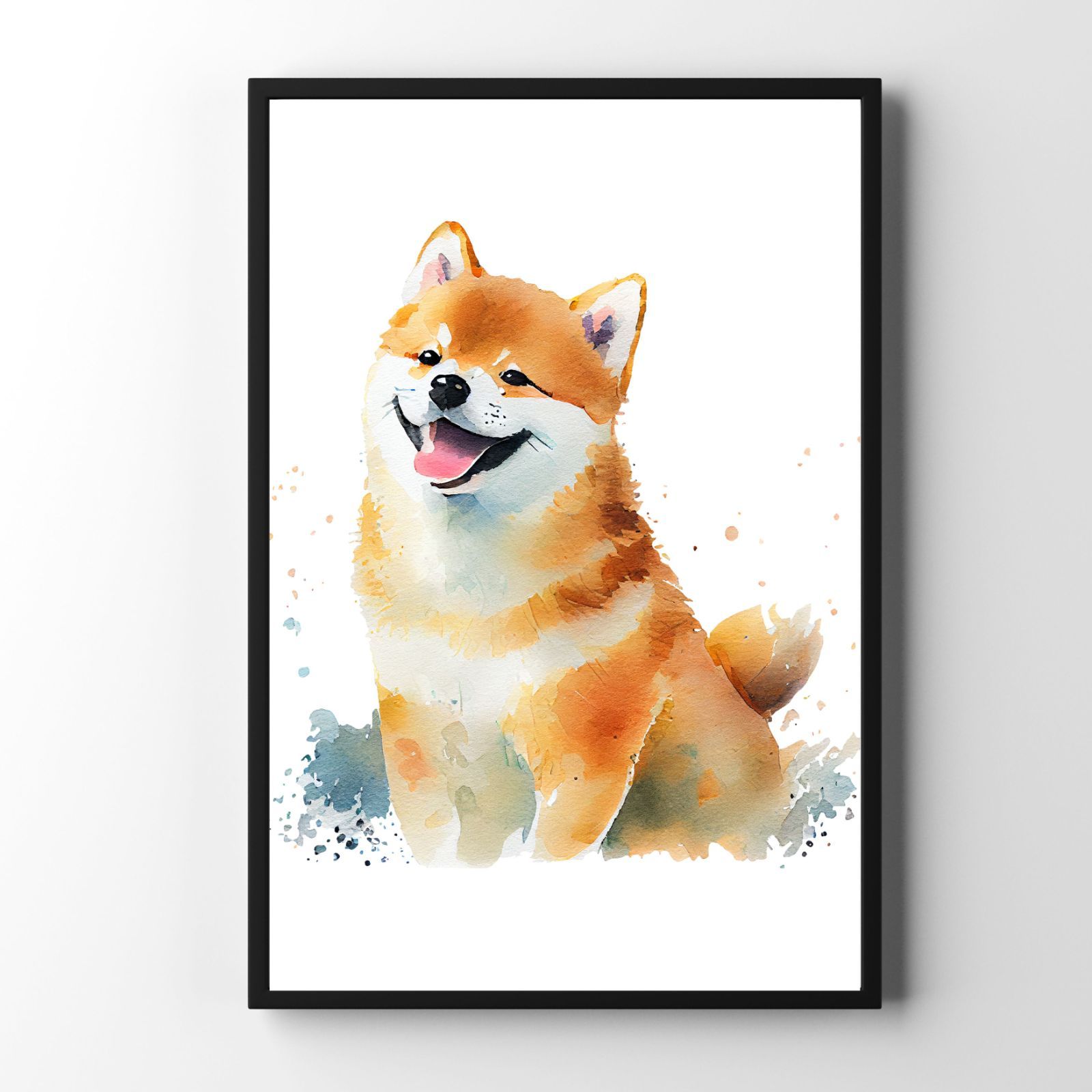 柴犬 犬アート インテリアポスター 水彩 いぬの絵 Dog Puppy し