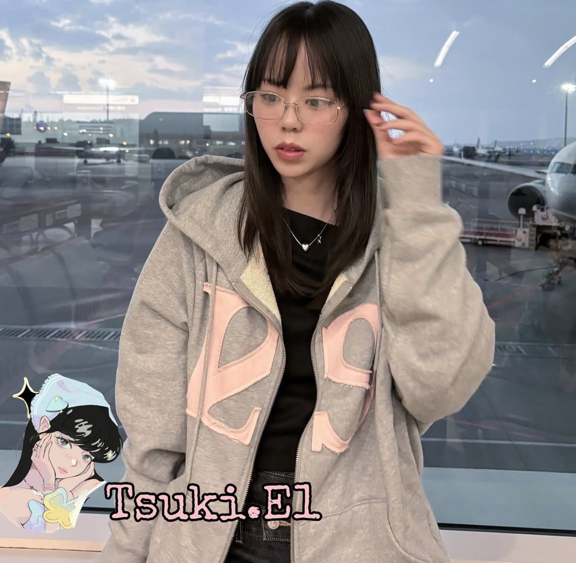 ILLIGO 129 LOGO イリゴ トップス パーカー フーディ グレー S ILLIGO☆129 LOGO PATCH HOODIE ZIP-UP (ILLIGO/パーカー