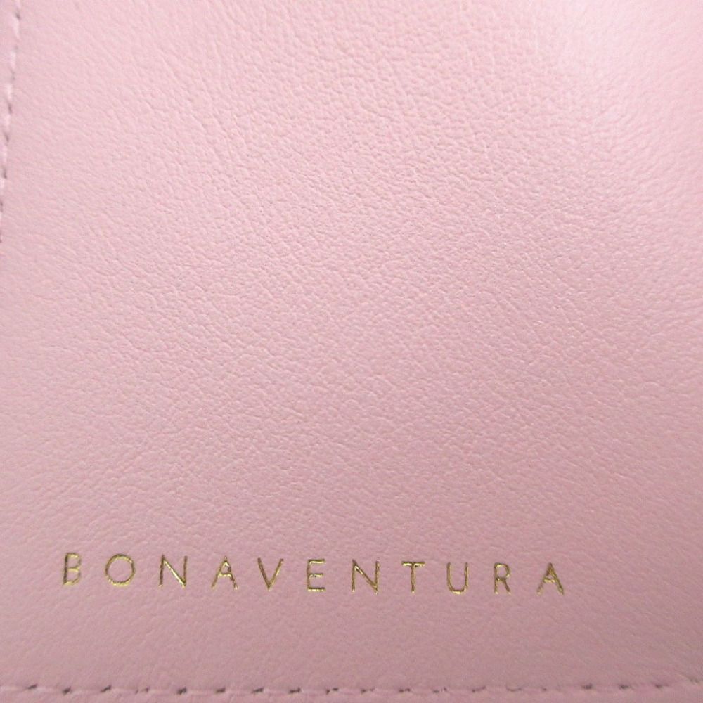 新品同様 ボナベンチュラ スモールウォレット レザー ピンク 財布 0656  
