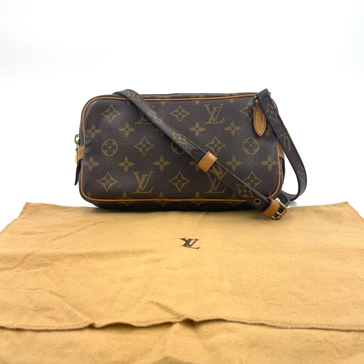 LOUIS VUITTON マルリーバンドリエール モノグラム モノグラム レザー×PVC ブラウン ショルダーバッグ M51828 - メルカリ