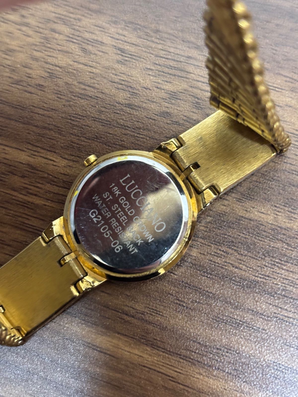 ▪️LUCCIANO 腕時計 18k GOLD CROWN G-2105-06 ゴールド 腕周り約18